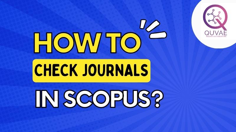 How to check journals in Scopus